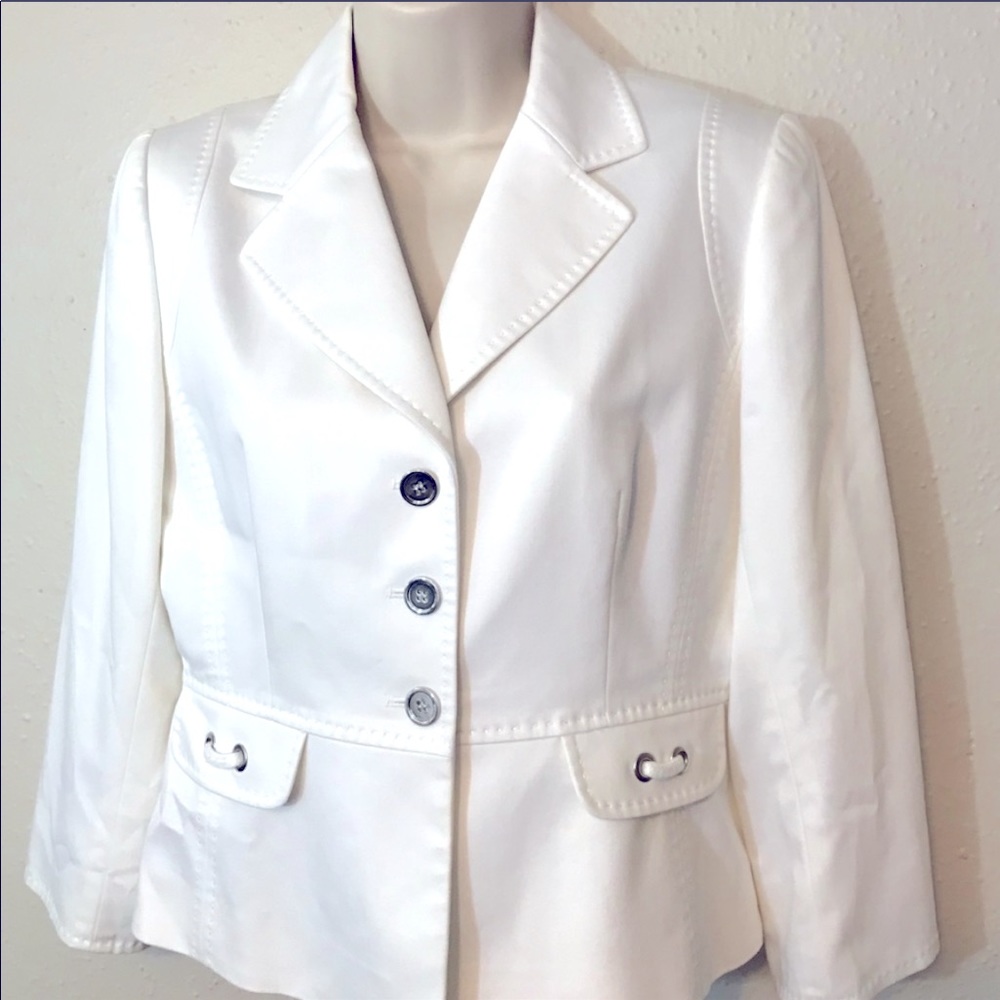 Tahari Arthur S. Levine White structured Blazer 4P